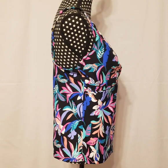 Leilani Floral Swimsuit Top Black, Multicolored NWT - Picture 6 of 12